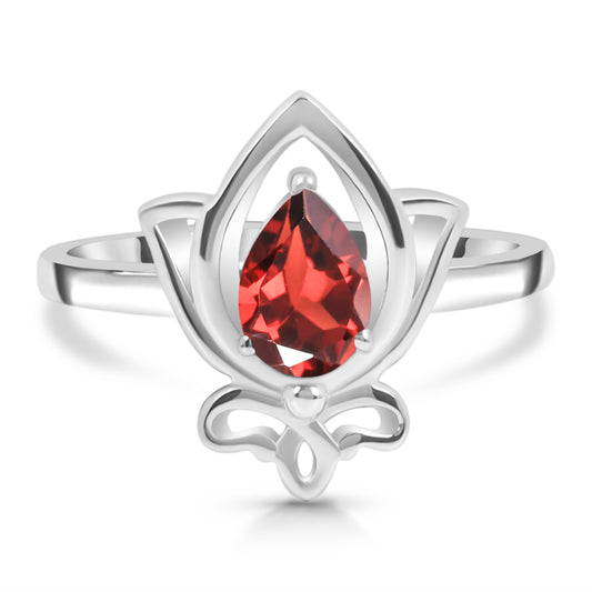 Sterling Silver Ring Garnet  IGR-2157 Size 7