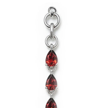 Sterling Silver Bracelet Garnet   IGB-105
