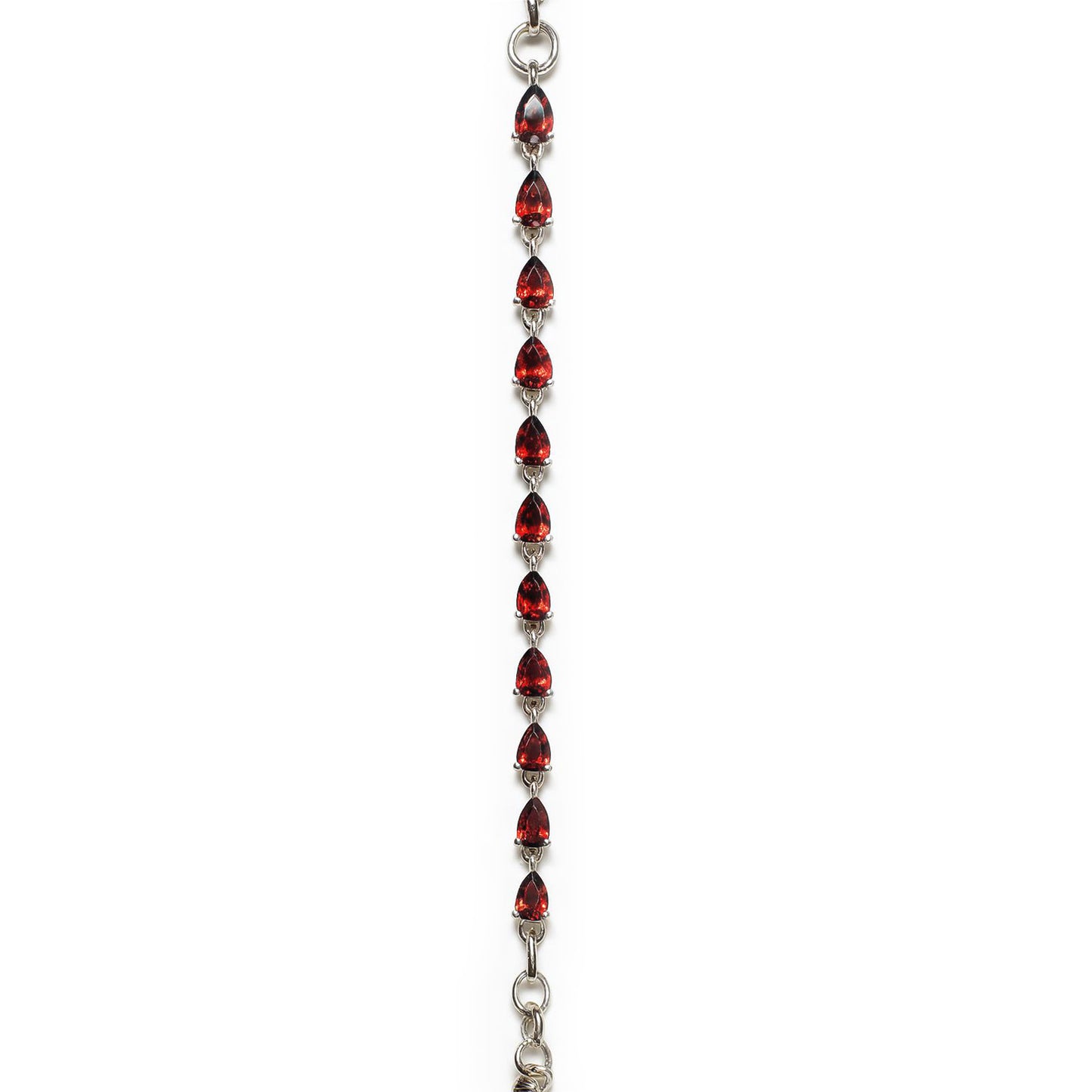 Sterling Silver Bracelet Garnet   IGB-105