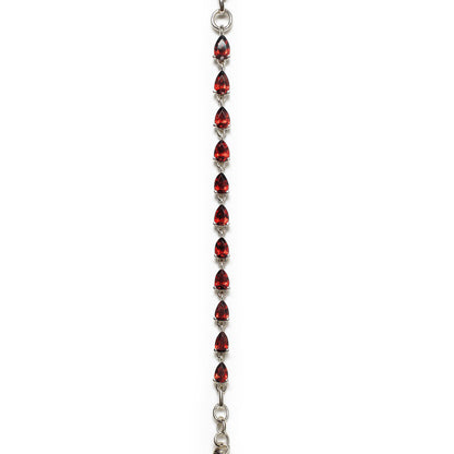 Sterling Silver Bracelet Garnet   IGB-105