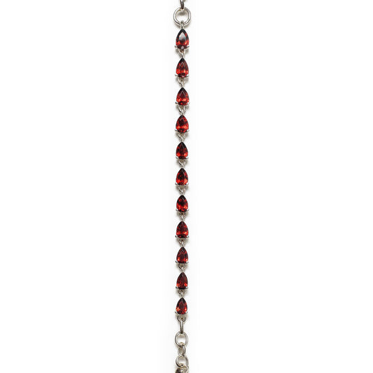Sterling Silver Bracelet Garnet   IGB-105