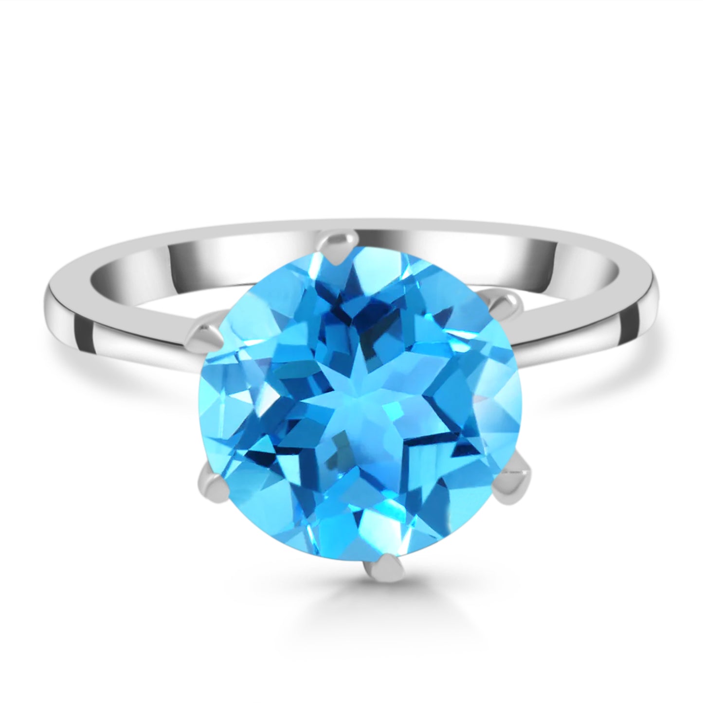 Sterling Silver Ring Swiss Blue Topaz  IGR-2707 Size 7