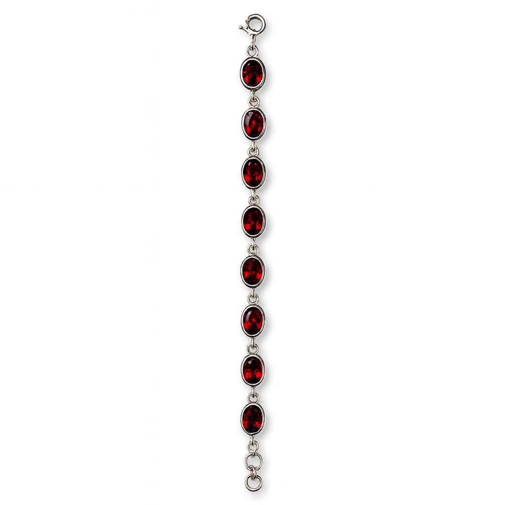 Sterling Silver Bracelet Garnet   IGB-113