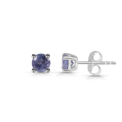 Sterling Silver Earrings Tanzanite  IGE-1214