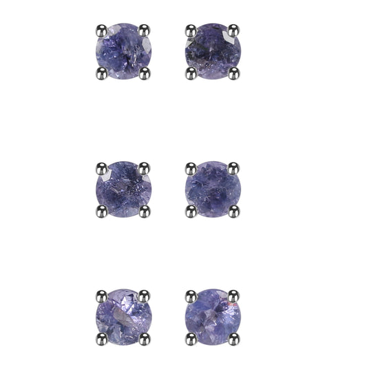 Sterling Silver Earrings Tanzanite  IGE-1214