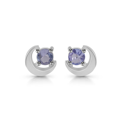 Sterling Silver Earrings Tanzanite  IGE-909