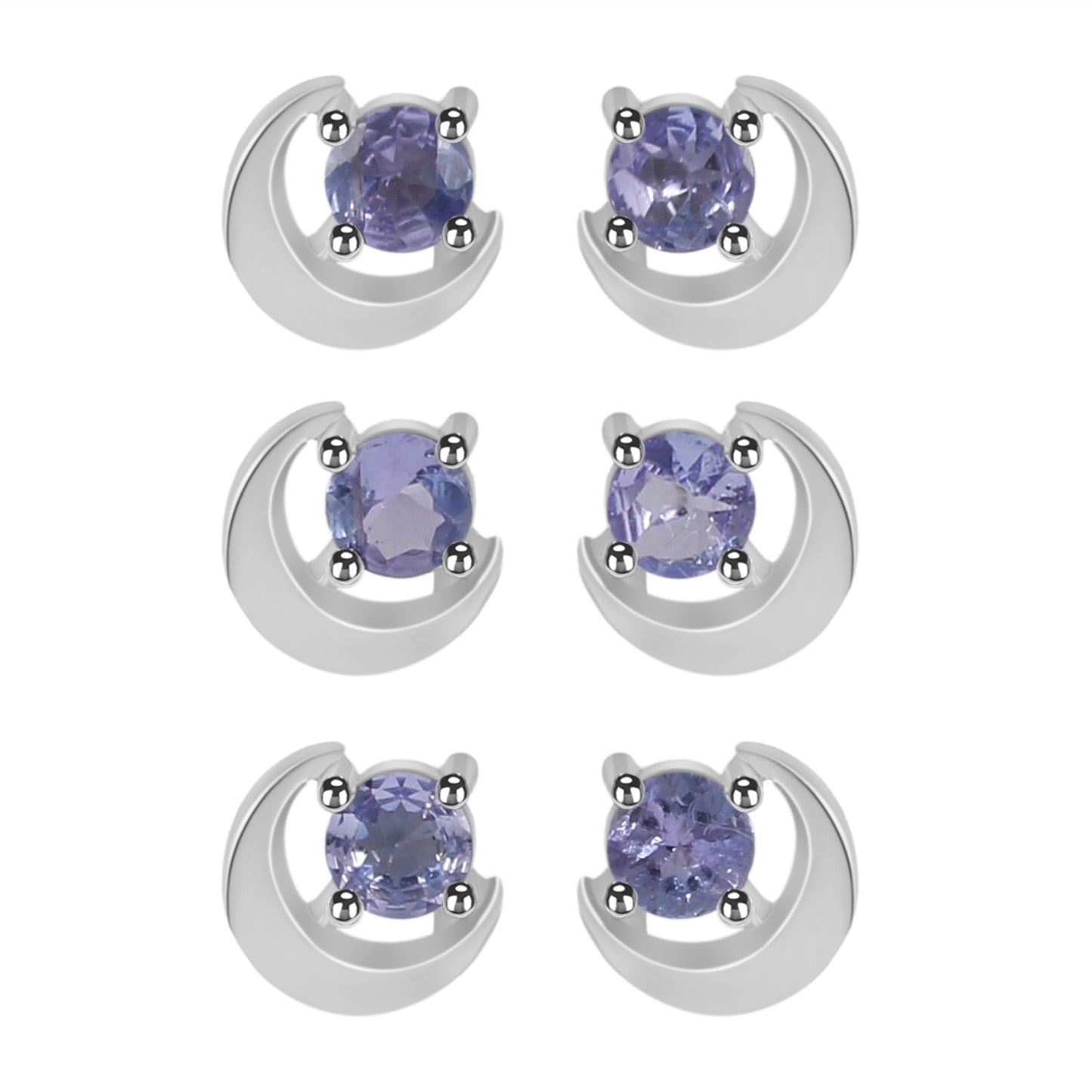 Sterling Silver Earrings Tanzanite  IGE-909