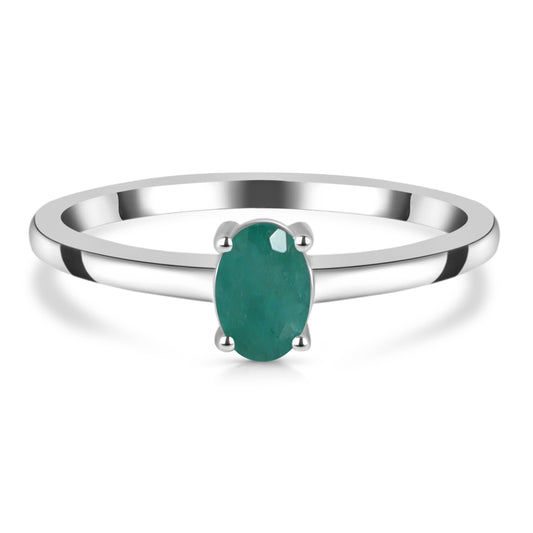 Sterling Silver Ring Emerald  IGR-2499 Size 8