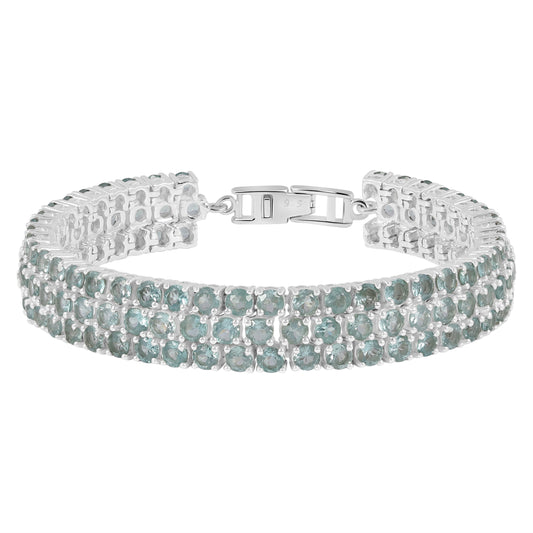 Sterling Silver Bracelet Aquamarine Blue Topaz